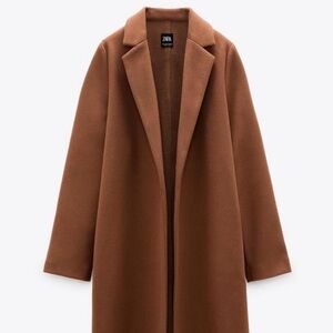 Zara Women's Brown Lapel Coat